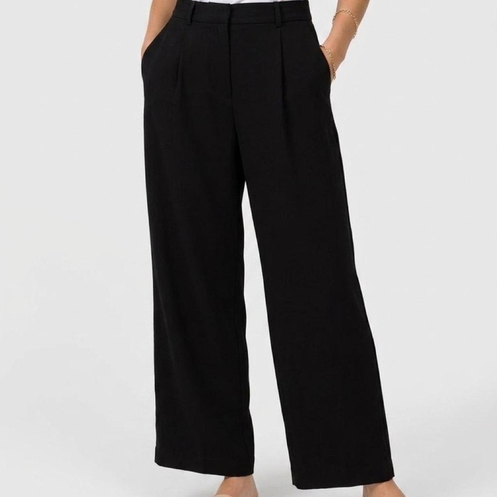 Garage NWT black high-waisted wide-leg trousers